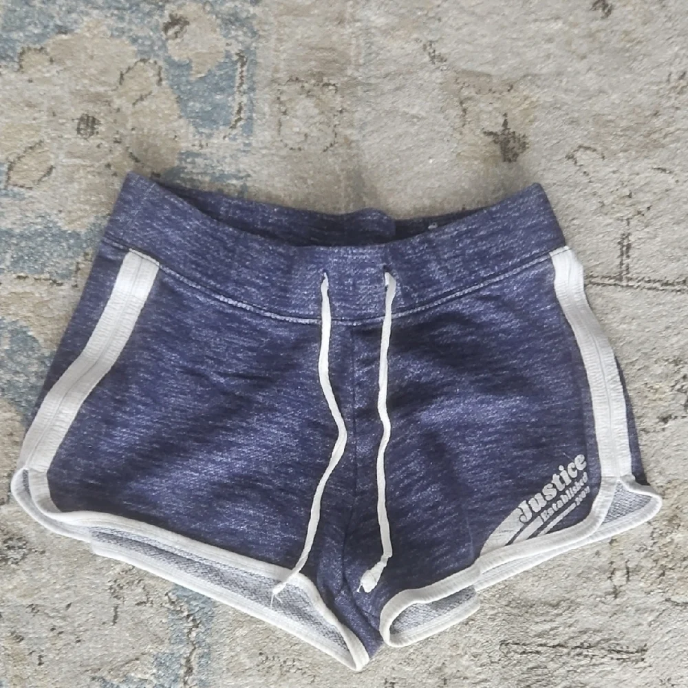 Justice Kids Navy and White Athletic Shorts
